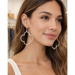 Pomina Light Gray Clover Shape Earrings New